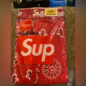 Supreme/Hanes Red Bandana Boxer Briefs 2pack Size L